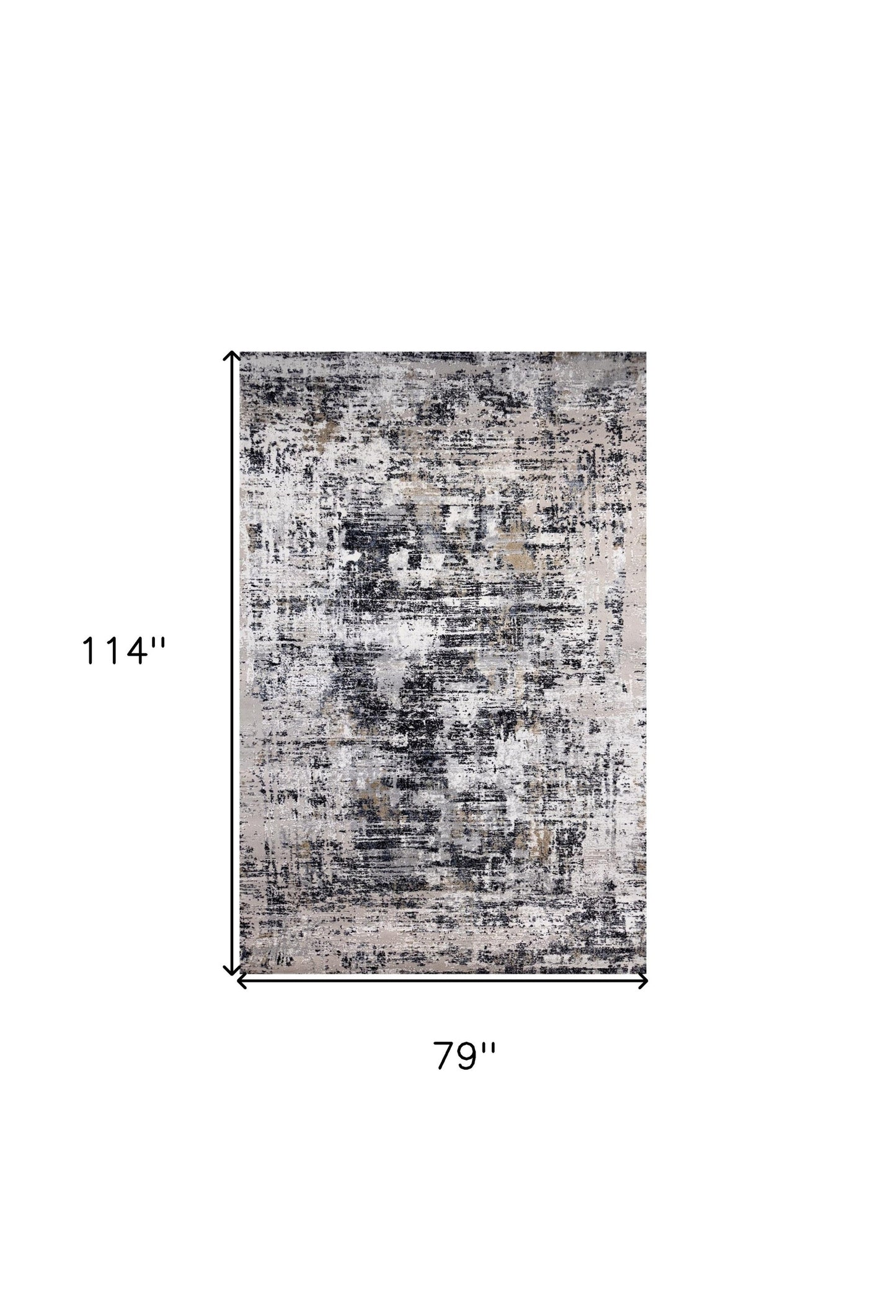 7' X 10' Beige Gray and White Abstract Area Rug