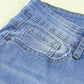 Sky Blue High Rise Distressed Bell Bottom Denims