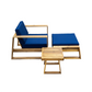 Acacia Wood Outdoor Lounge Set - Chair & Ottoman, Perfect for Patios,
