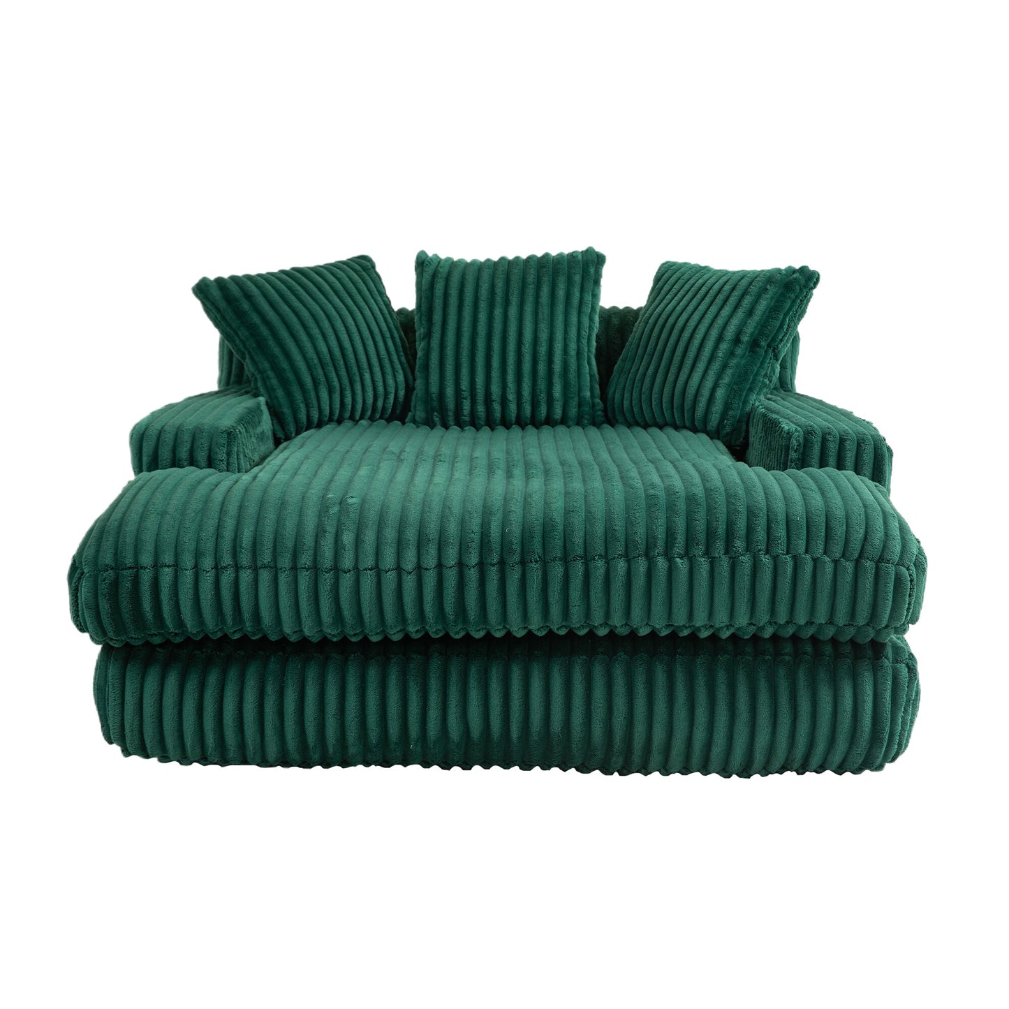 Corduroy lazy sofa With 3 back pillows,Comfy Sofa- Deep Seat Couch for