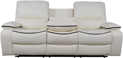 1 Piece Faux Leather Manual Reclining Sofa with Back Panel for Living