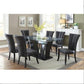 Black Faux Leather Upholstered Lines Back Set Of 2pc Chairs Dining