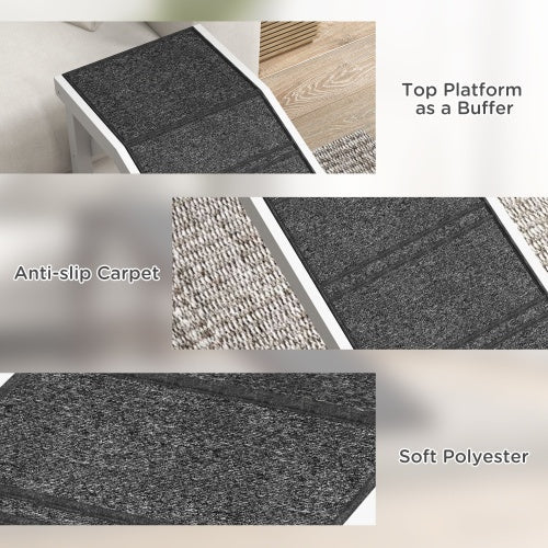 Ramp For Dog Bed, Pet Ramp For Dog With Non-slip Carpet And Top