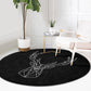Deer Round Rug, Black Deer Patterned Area Rug, Non Slip Circle Carpet,