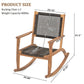 2 Pieces Patio Rocking Chair Set, Acacia Wood Outdoor Rockers with