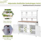 65.7'' H Tall Garden Potting Bench Table with Hutch,Patio Storage
