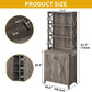67" Tall Wine Bar Cabinet for Liquor and Glasses, Farmhouse Kitchen