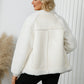 Pocketed Sherpa Zip Up Long Sleeve Jacket