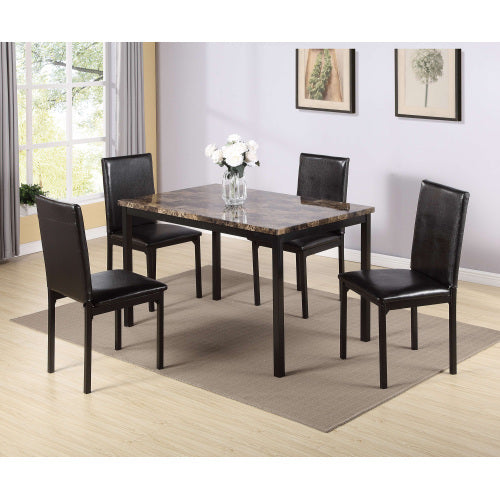 Furniture 5-piece Metal Dining Table And Chair Set With Imitation