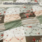 Cozy Pastoral Floral Plaid Duvet Cover Set