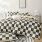 3Piece Checkered Duvet Cover Set for Bedroom