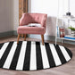 Black and White Decorative Round Carpet, Living Room Round Rug, Non