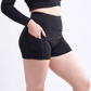 High-Waisted Athletic Shorts with Side Pockets