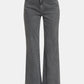 Zenana Acid Washed Frayed Hem Bootcut Jeans