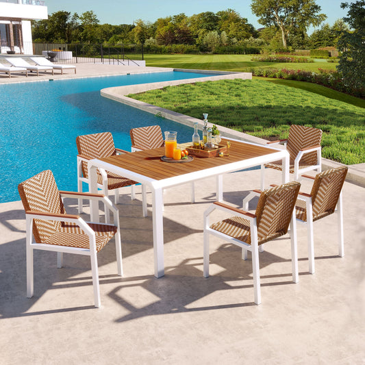 7 Piece Patio Dining Table Set – Outdoor Furniture | Walbiz