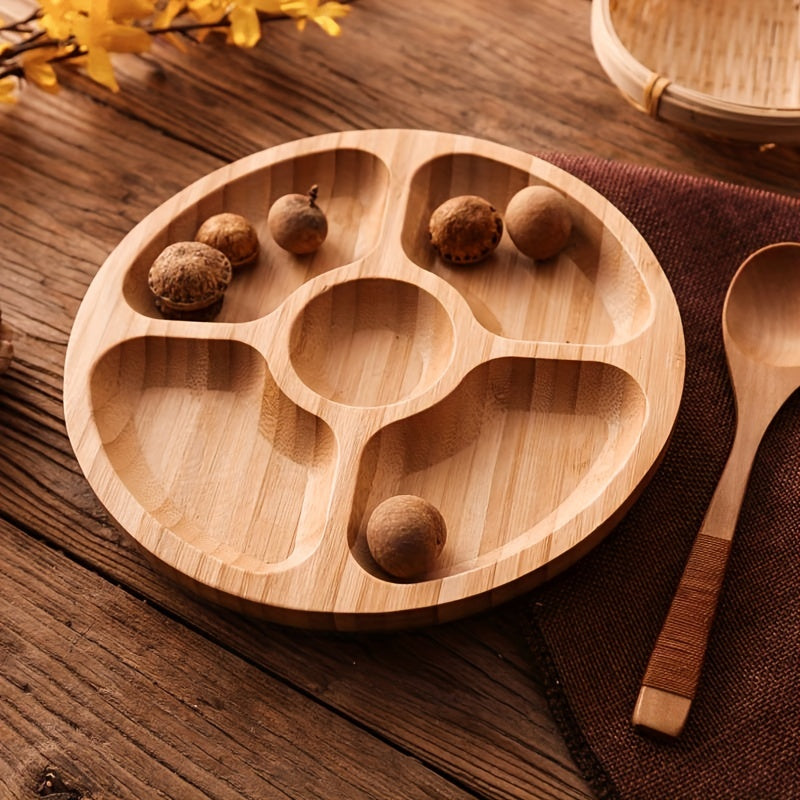 Multifunctional Wooden Cheese  Snack Tray with Dividers