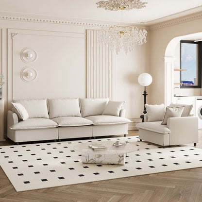 2 Piece Living Room Sofa Set with Throw Pillows,Chenille Sectional
