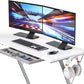 Vista L-Shape Desk with Monitor Stand, White