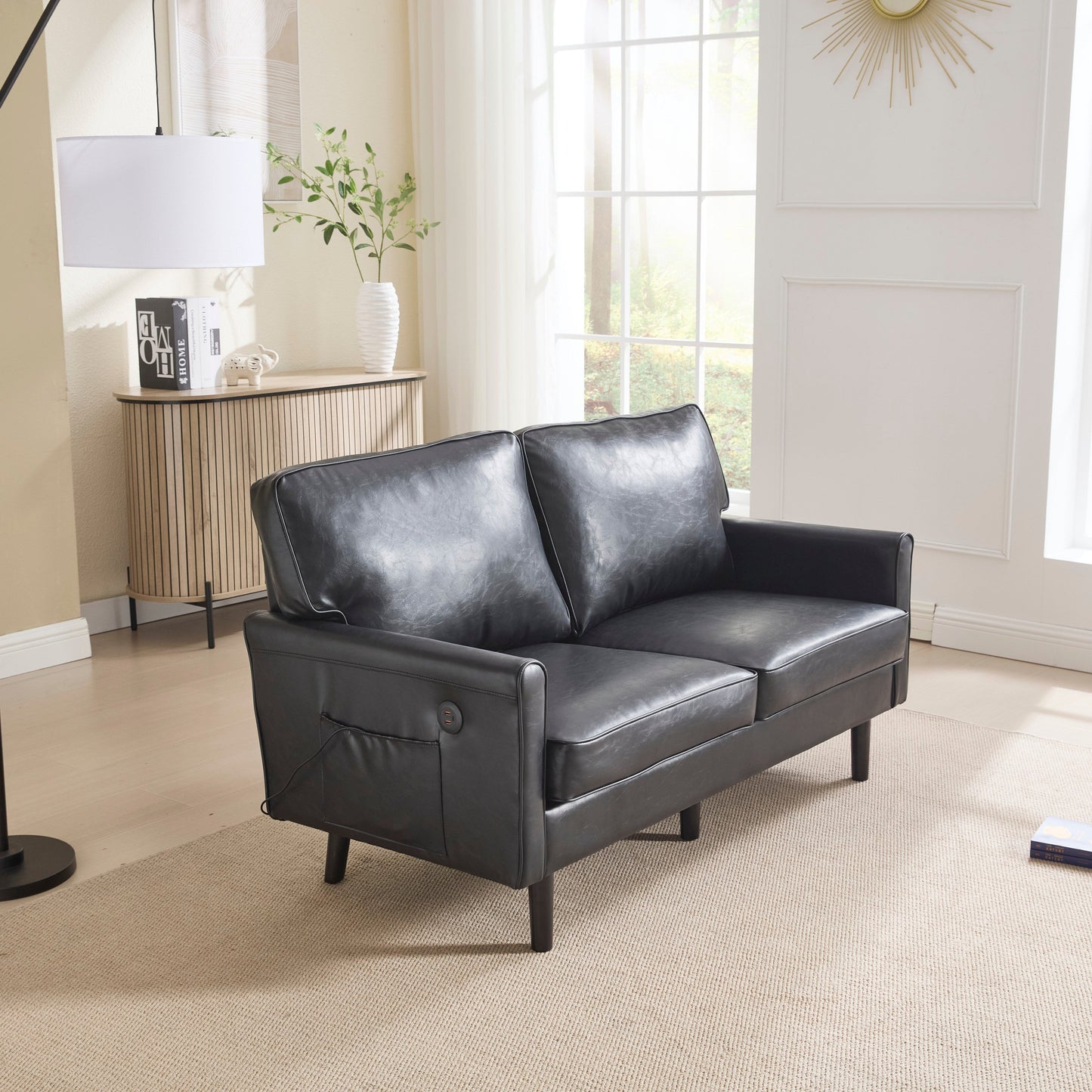 Loveseat Sofa, Mid Century Modern Love Seat, 2 Seater Sofa Couches for