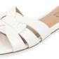 Journee Womens Medium and Wide Width Flat Open Square Toe Arrina White, 8