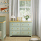 Shea 6-Drawer Dresser in Light Sage and Honey, GREENGUARD Gold