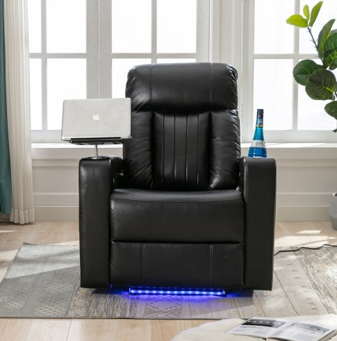 Premium Power Recliner With Storage Arms, Cupholders, Swivel Tray Tabl