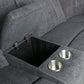 Modern Sectional Sofa Manual Recliner, Grey Fabric