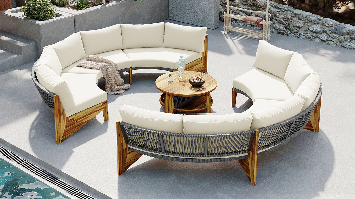 6 - Person Outdoor Seating Group with Cushions and A Coffee Table(old