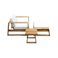 Acacia Wood Outdoor Lounge Set - Chair & Ottoman, Perfect for Patios,