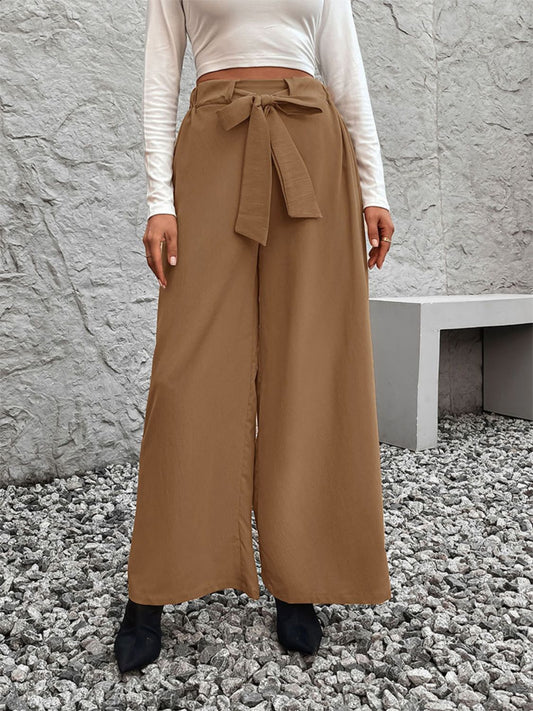 Tied High Waist Wide Leg Pants | Chic and Comfortable at Walbiz