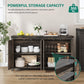 Farmhouse Sideboard Buffet Cabinet with Storage with 4 Doors, 55''