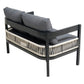 Multi-person Outdoor Iron Sofa Set with A table, Rattan Decoration,