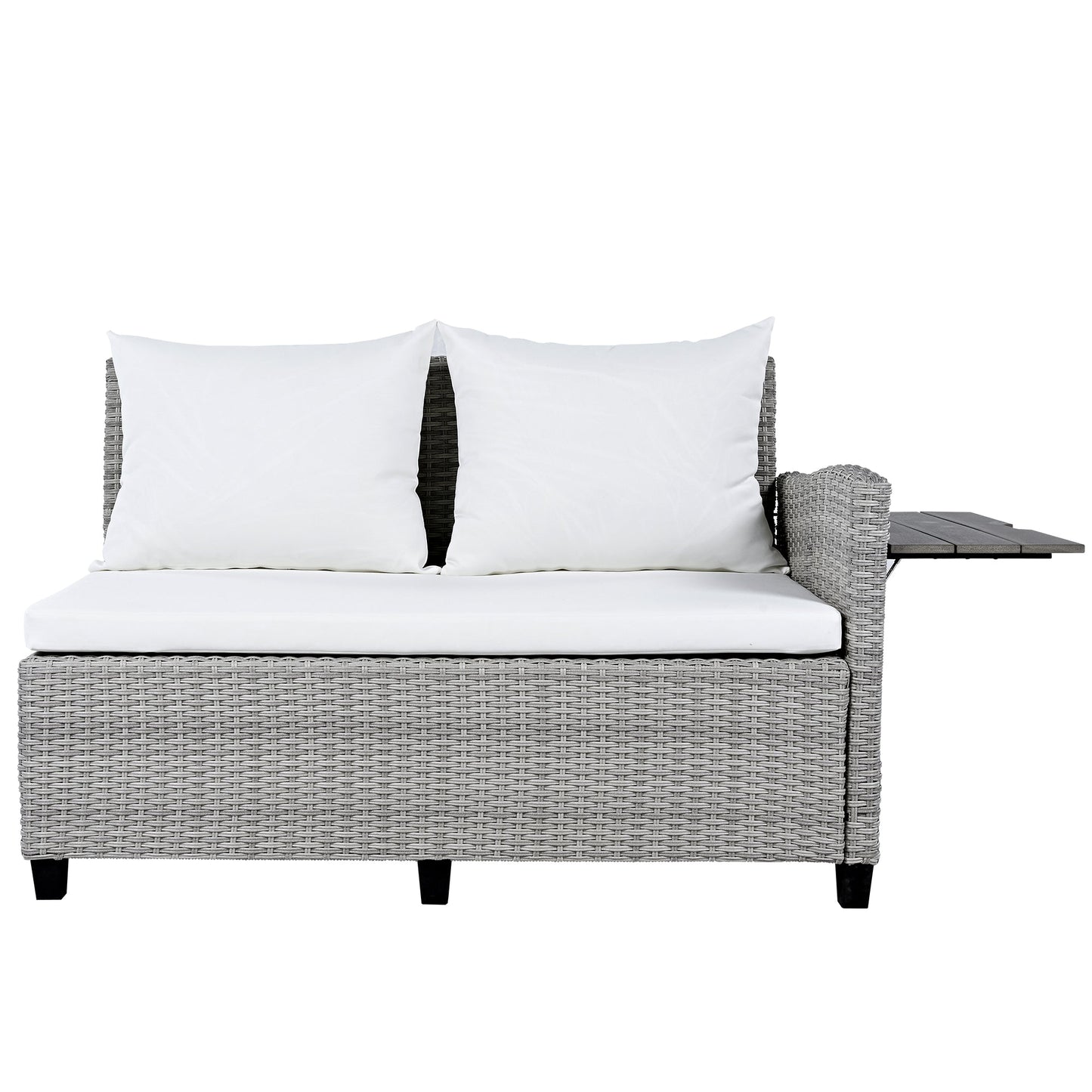 5-Piece Outdoor Patio Rattan Sofa Set, Sectional PE Wicker L-Shaped