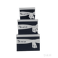 Anne Home Set Of 3 Elegant Fabric Storage Boxes With Lids