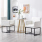 Set of 4 White Upholstered Armchairs