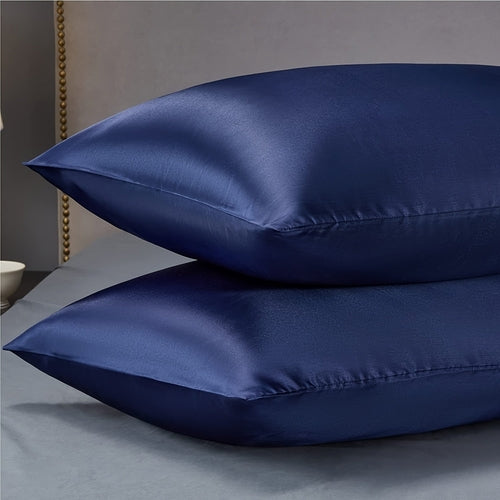 Set of 2 Hypoallergenic Satin Pillow Covers SilkFeel