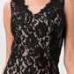 Sleeveless Lace Overlay Dress with Scalloped Edges