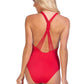 SOLID BRAIDED BACK PLUNGING ONE PIECE SWIMSUIT