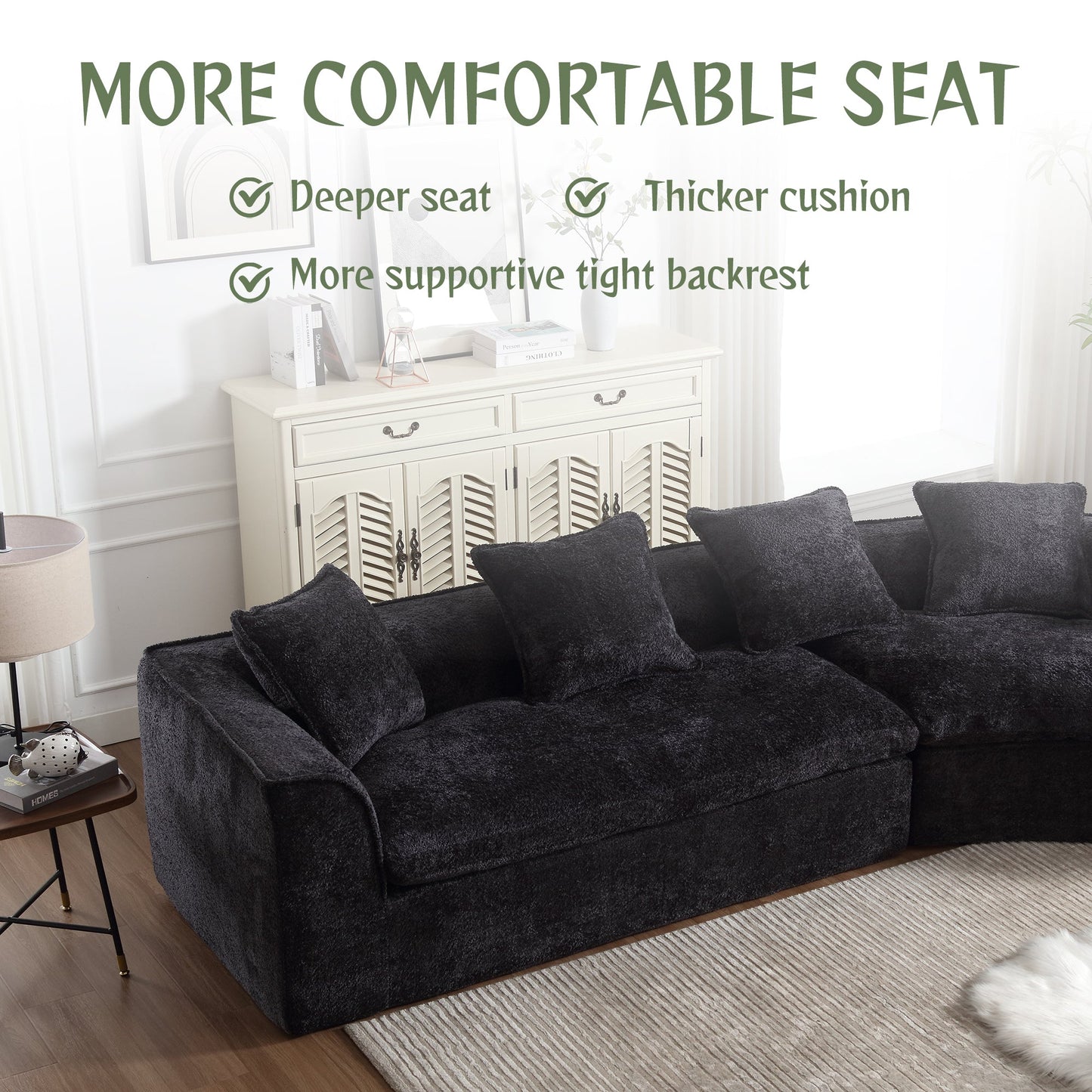 Boucle Sofa 3 Seater for Living Room Oversized Comfy Sofa unique