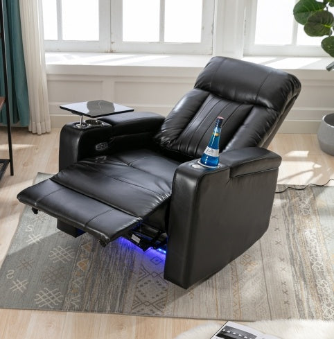 Premium Power Recliner With Storage Arms, Cupholders, Swivel Tray Tabl