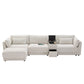 124'' Modular Sectional Sofa with Storage Console and Movable