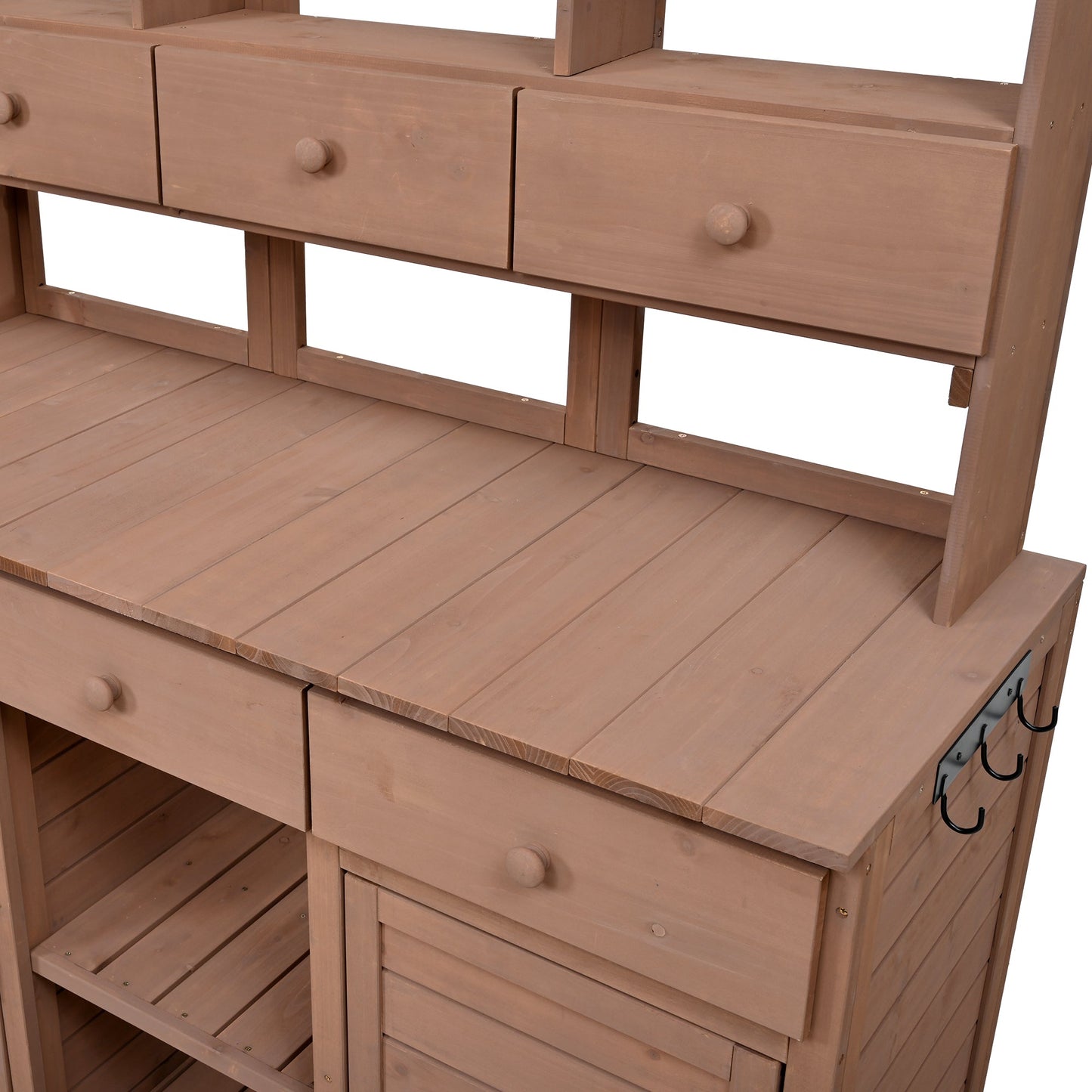 65.7'' H Tall Garden Potting Bench Table with Hutch,Patio Storage