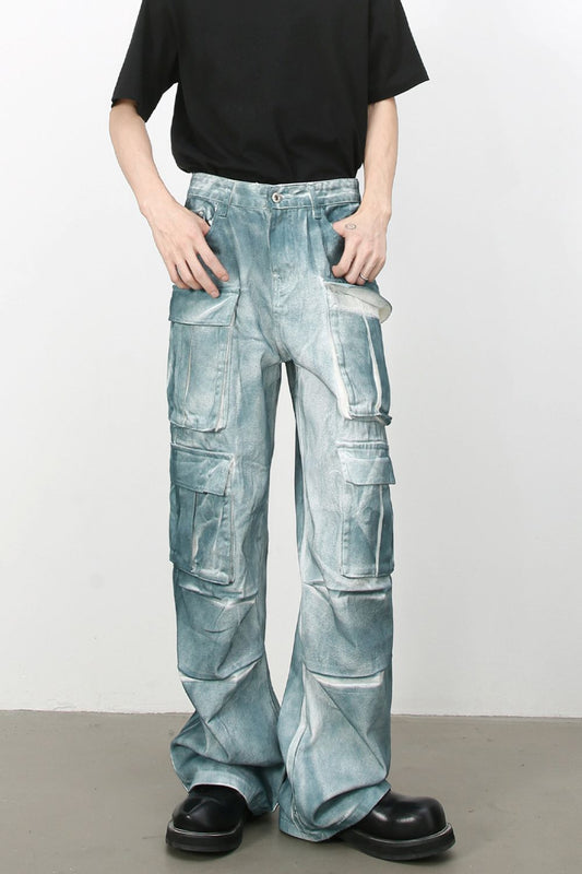 Men's Tie Dye Cargo Jeans – Trendy Utility Denim | Walbiz