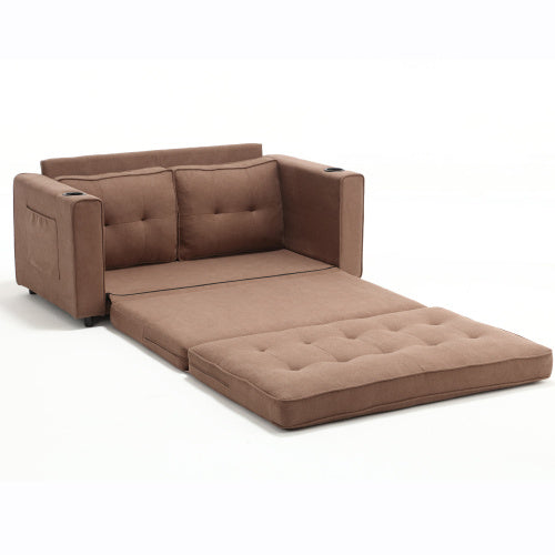 VIDEO Provided 3-in-1 Upholstered Futon Sofa Convertible Floor Sofa
