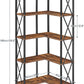 Corner Bookshelf, 5-Tier L-Shaped Bookcase, Industrial Open Display