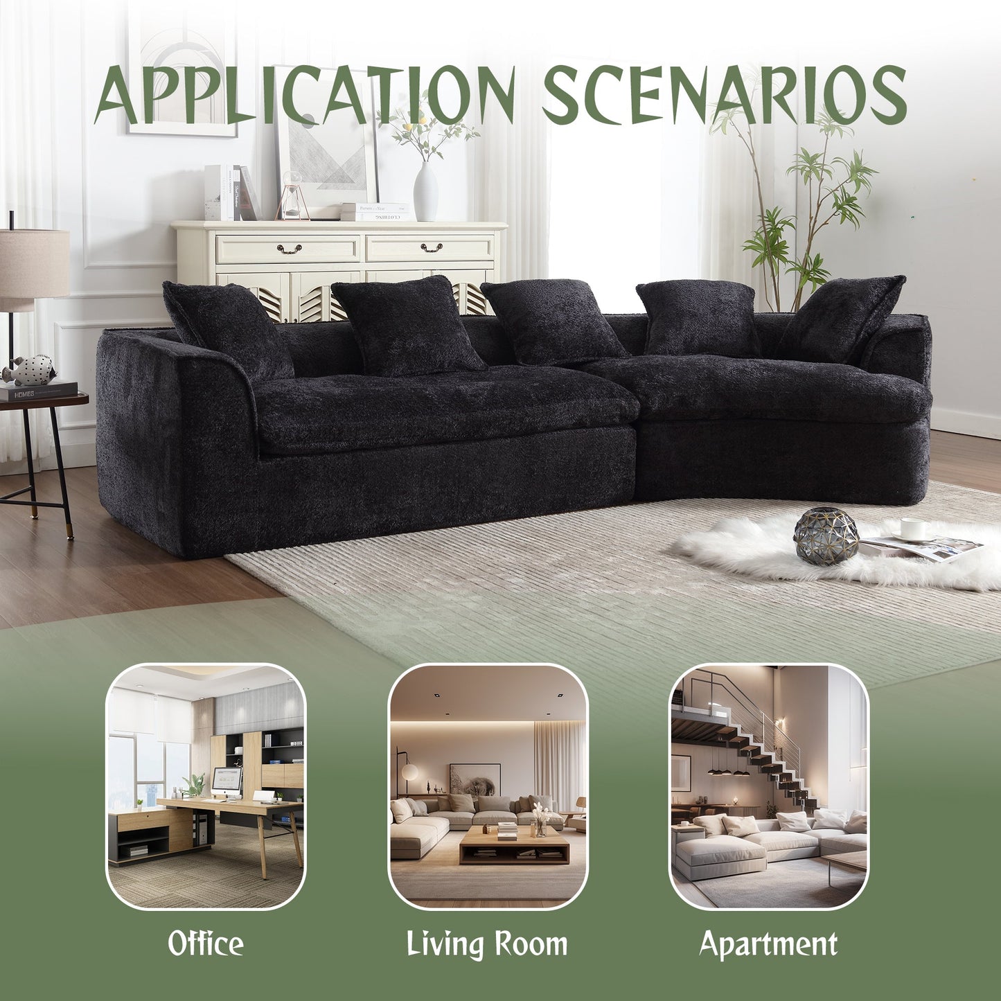 Boucle Sofa 3 Seater for Living Room Oversized Comfy Sofa unique