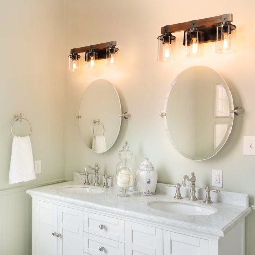3 Lamps Farmhouse Dresser Lamps Rustic Bathroom Lamps Bathroom Wall