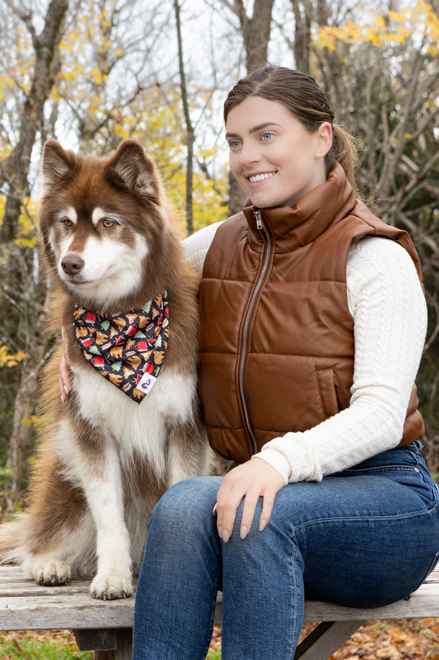 Faux Leather Zip Up Puffer Vest