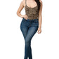 Gold Lurex Leopard Printed Knit Bodysuit