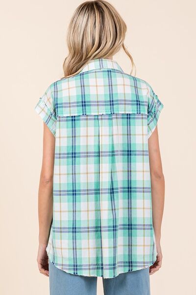 Mittoshop Mineral Wash Plaid Button Down Shirt